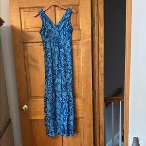 Blue Patterned Maxi Dress